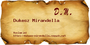 Dukesz Mirandella névjegykártya